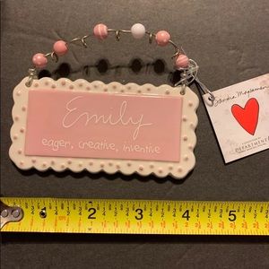 Department 56 Ceramic  Ornament Name Tags New Emily